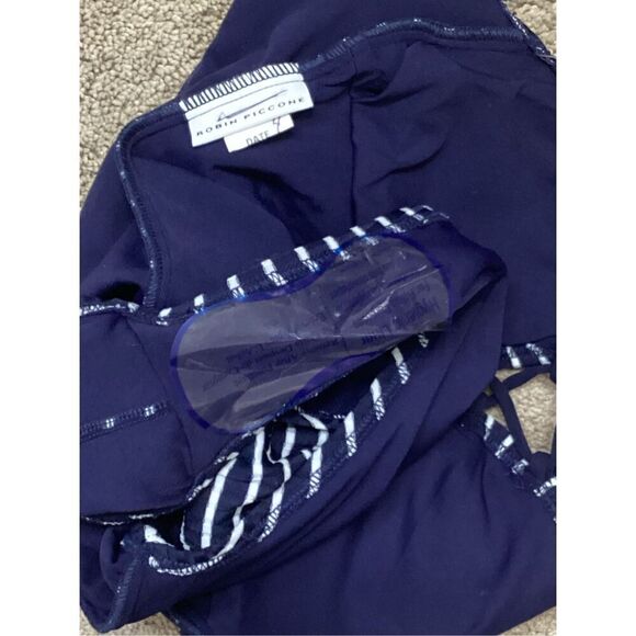 New. Robin Piccone plunge neck lace-up swimsuit. Size 4. Retails $179 - Picture 12 of 12
